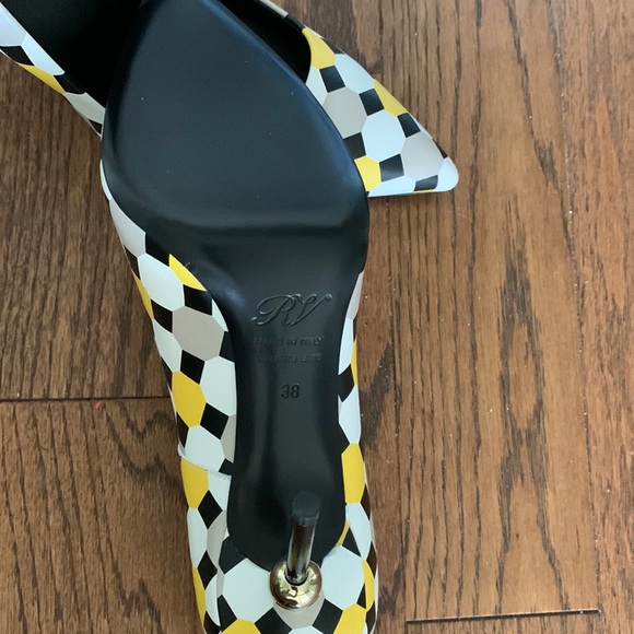 Roger Vivier Handcrafted Dec Sphere Palazzo Hexagon BNIB Sz 38 Made In Italy - Picture 4 of 16